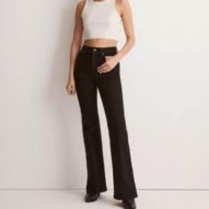 Womens Madewell black flare jeans sherborn wash size 33